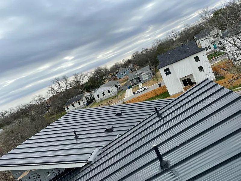 Standing seam metal roof panels with vents for Skylight Repair in Palisades Park